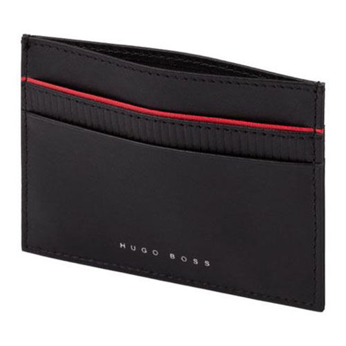 Hugo Boss Leather Card Holder Gear Black/Red